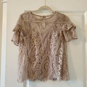 Cream/Nude Lace blouse it’s camisole underneath